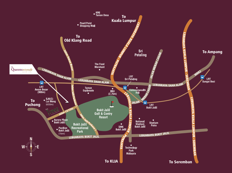 The Queenswoodz Bukit Jalil Location Map